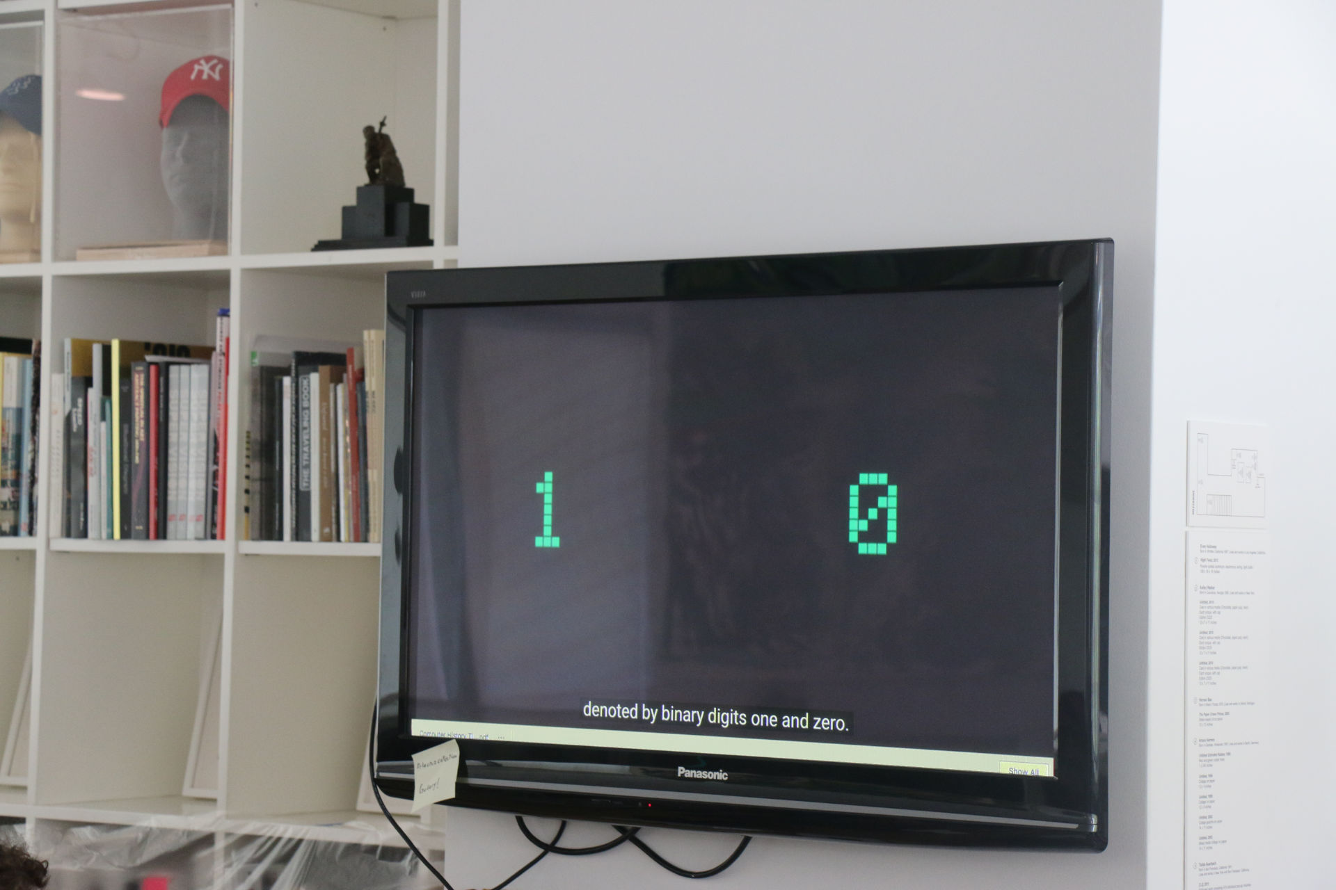 Binary digits on a screen at xrcamp