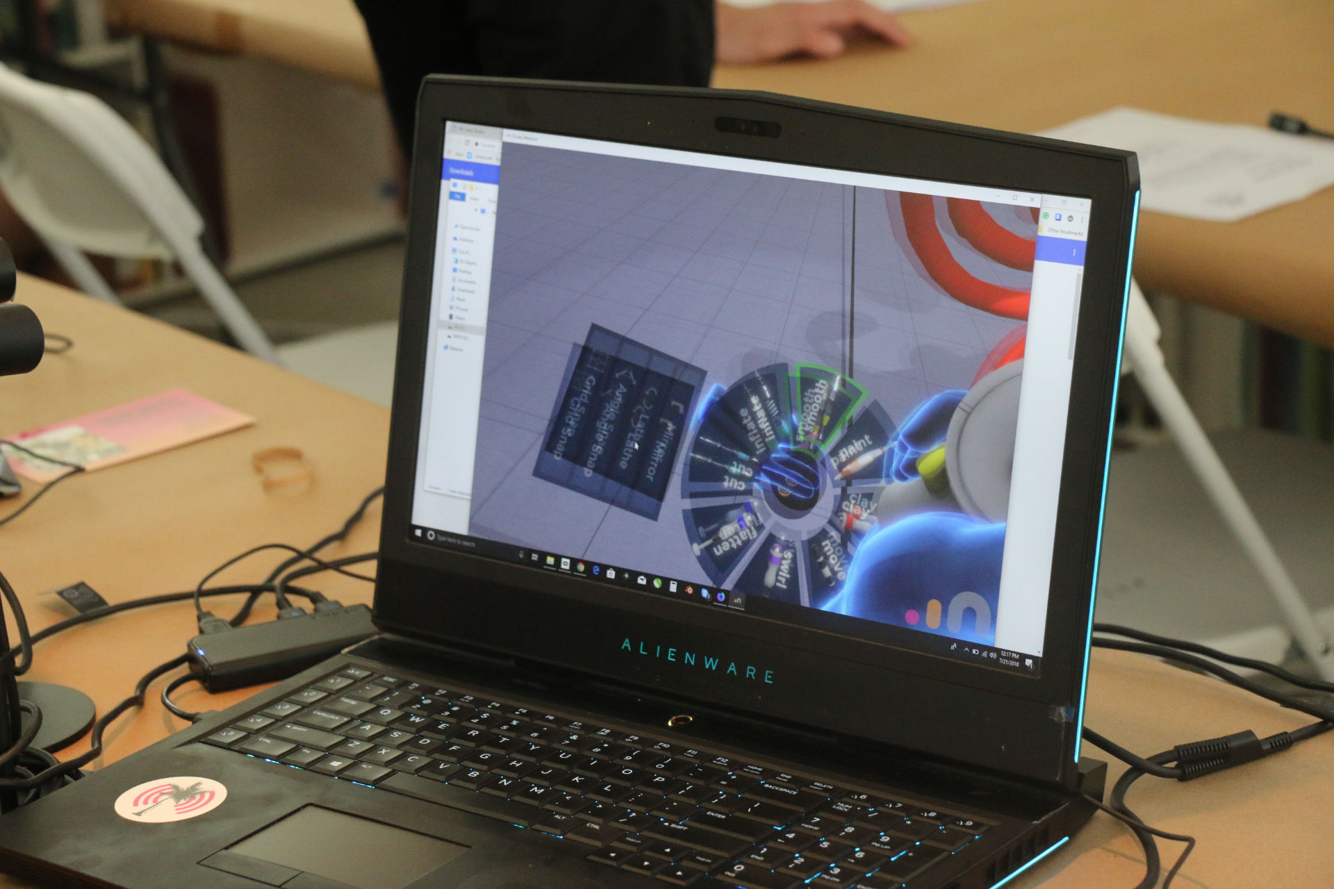 3D scene opened on a laptop