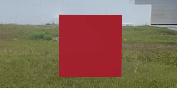 A red pixel positioned in an open space with MUD's AR tool